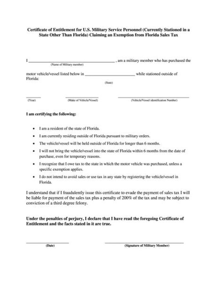 Are military personnel exempt from sales tax?