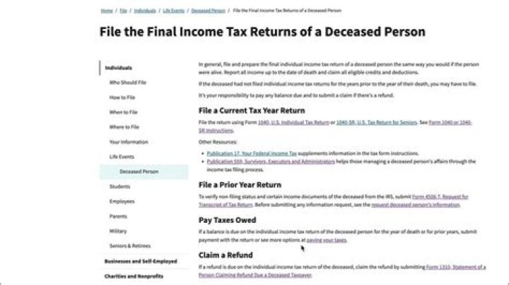 Can a deceased spouse file a separate tax return?