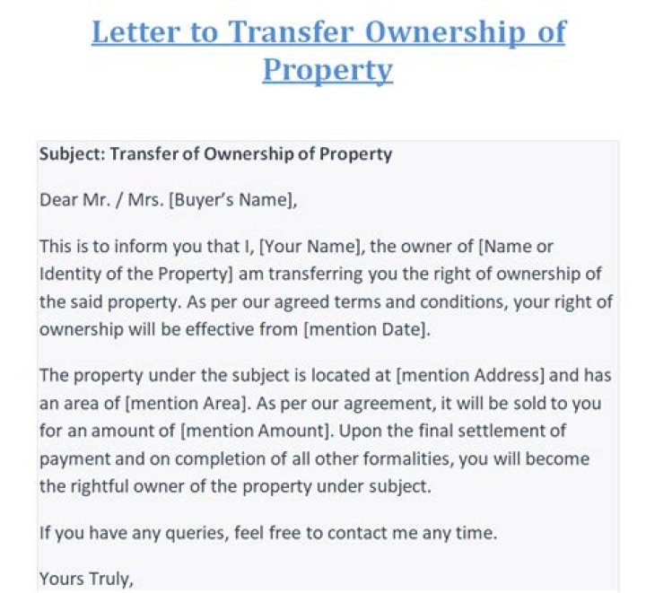 Can a family member transfer ownership of a property?