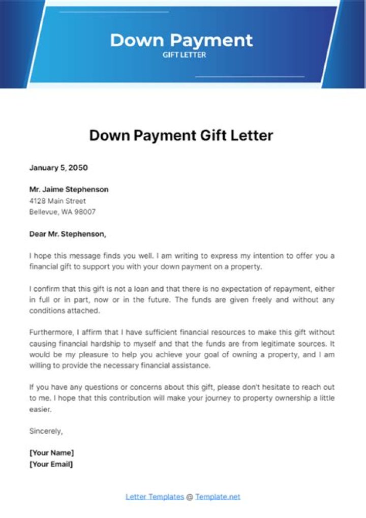Can gift money be used for down payment?
