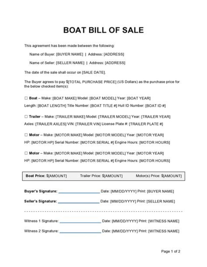 Can I buy a boat with just a bill of sale?