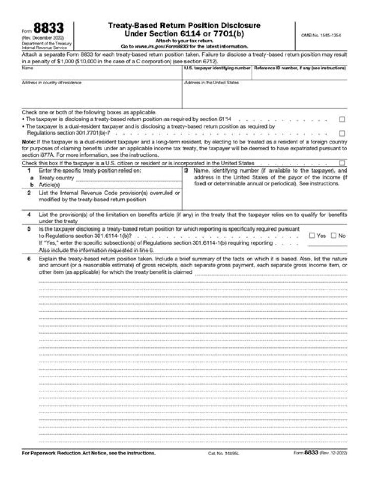 Can I file Form 8833 online?