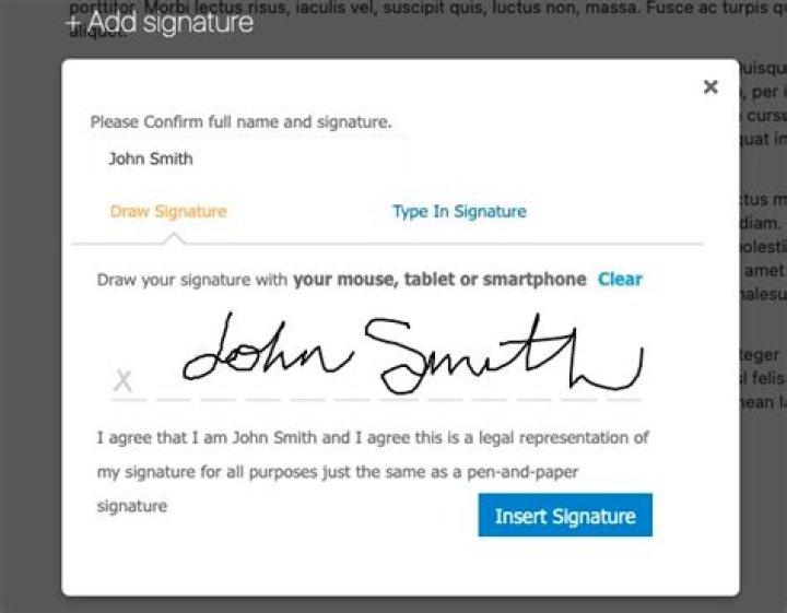 Can I type my name as a signature?