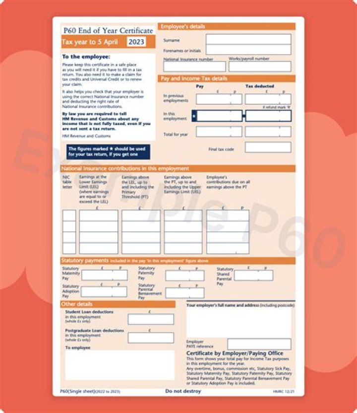 Do you get a P60 when you leave a job?