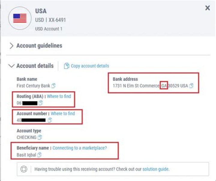 Does a US company have to have a US bank account?