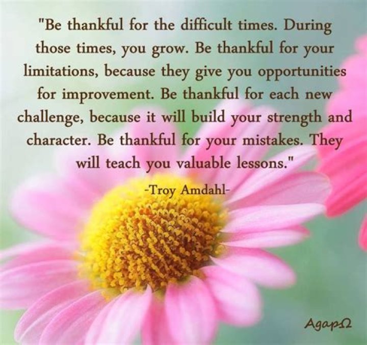 How can you be thankful for difficult times?