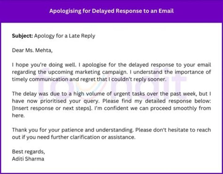How do I apologize for a delayed email?
