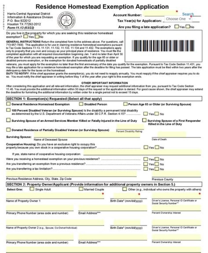 How do I apply for homestead exemption in Tarrant County?