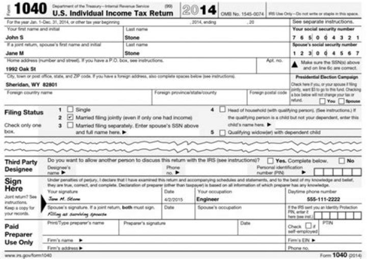 How do I file a 1040 when my spouse dies?