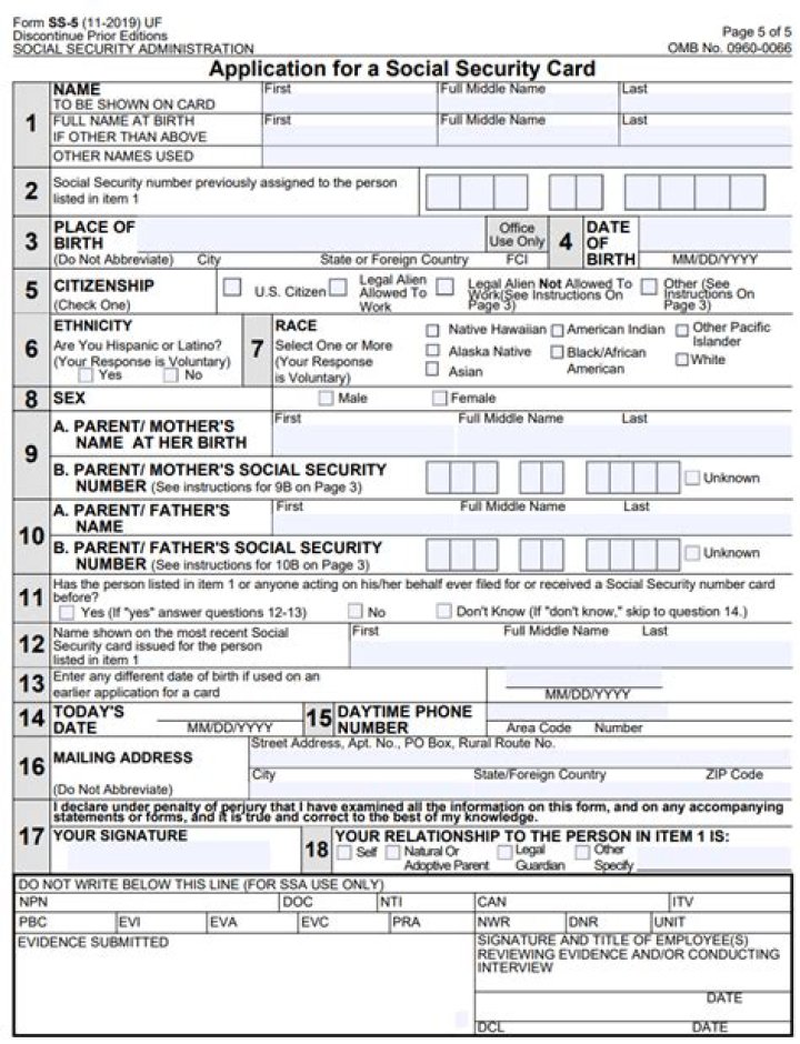 How do I send Social Security forms?