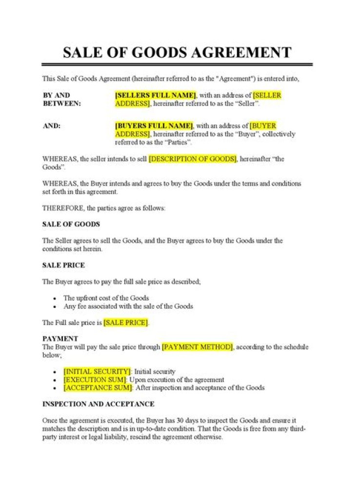 How do I write a sale agreement for a house?