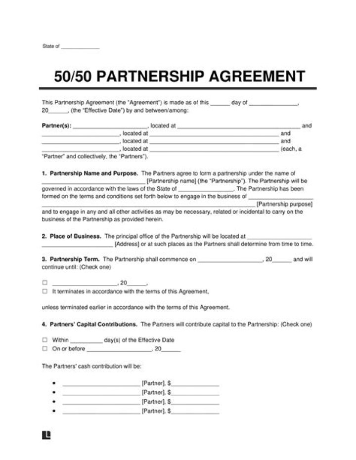 How do you end a 50/50 partnership?
