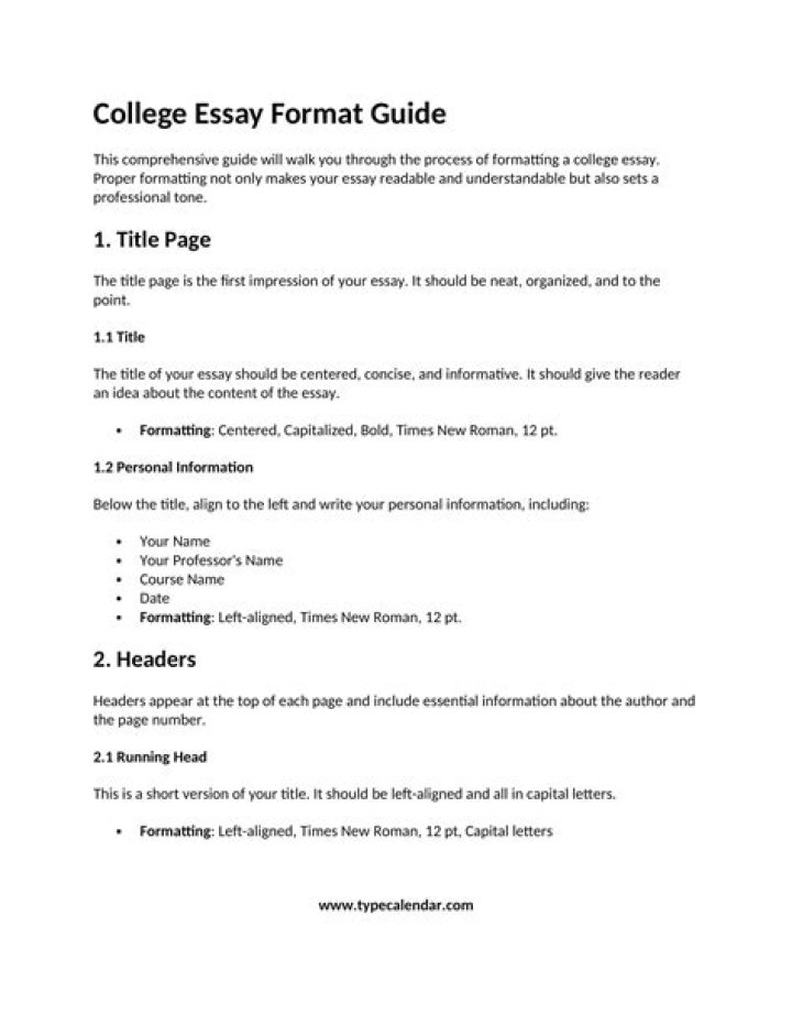 How do you format the first page of an essay?