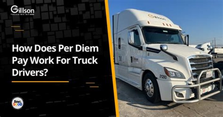How does per diem pay work for truck drivers?