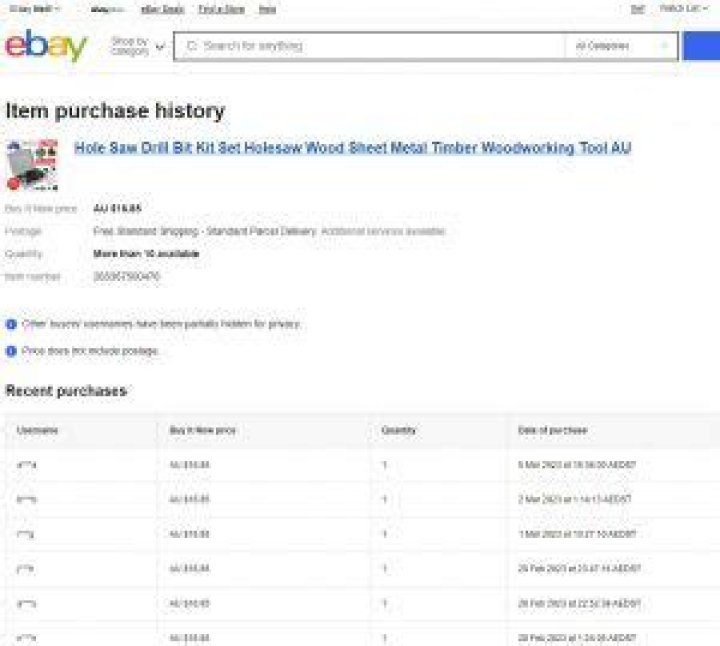 How far back can I get eBay purchase history?
