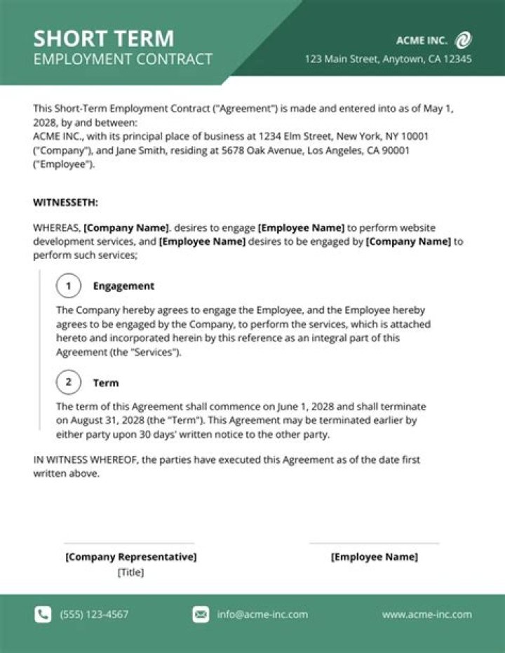 How long is a short term contract?