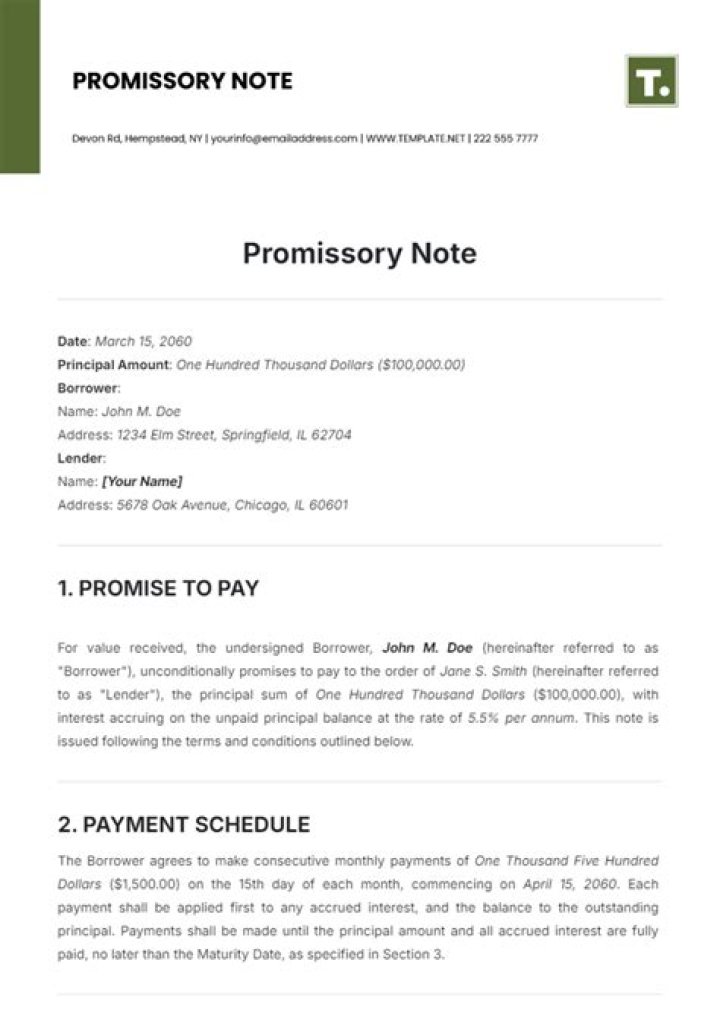 How much amount is valid for promissory note?