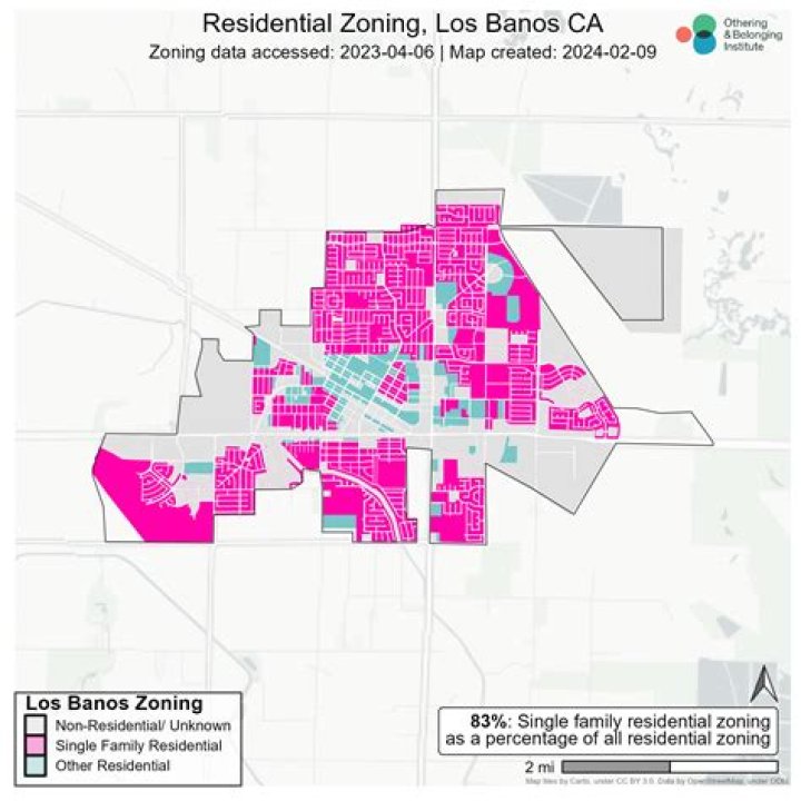 How much of California is single family zoning?