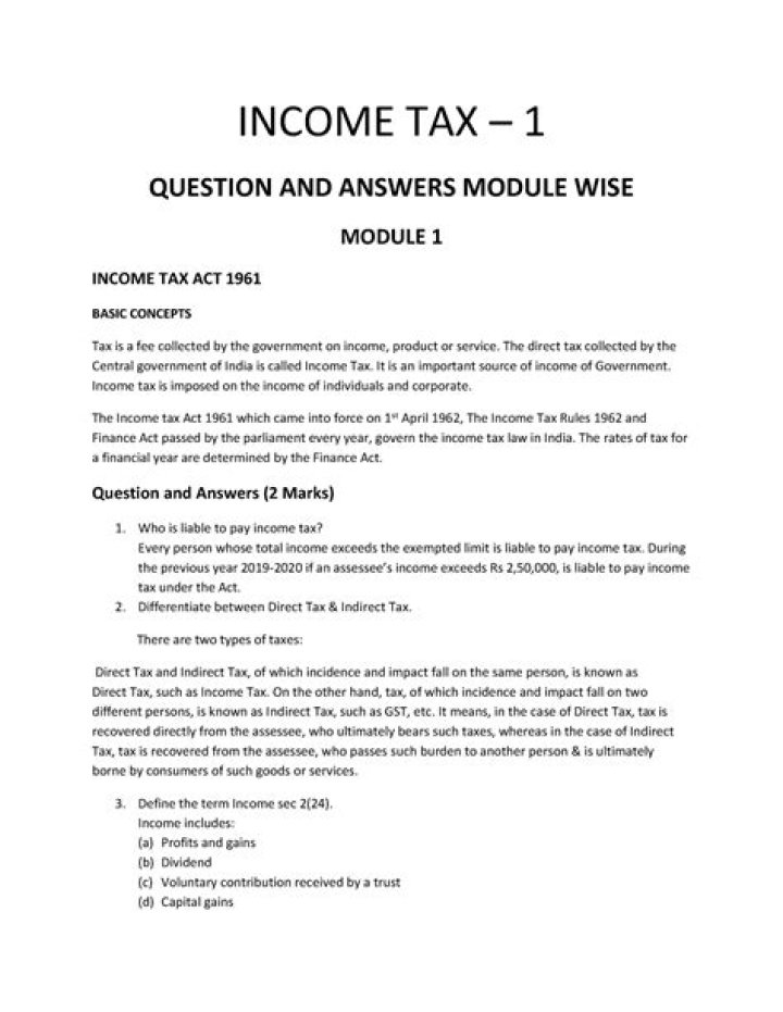 How to answer the tax question and answer?