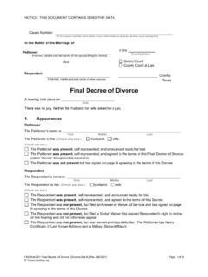 Is the final divorce decree valid if the date is illegible?
