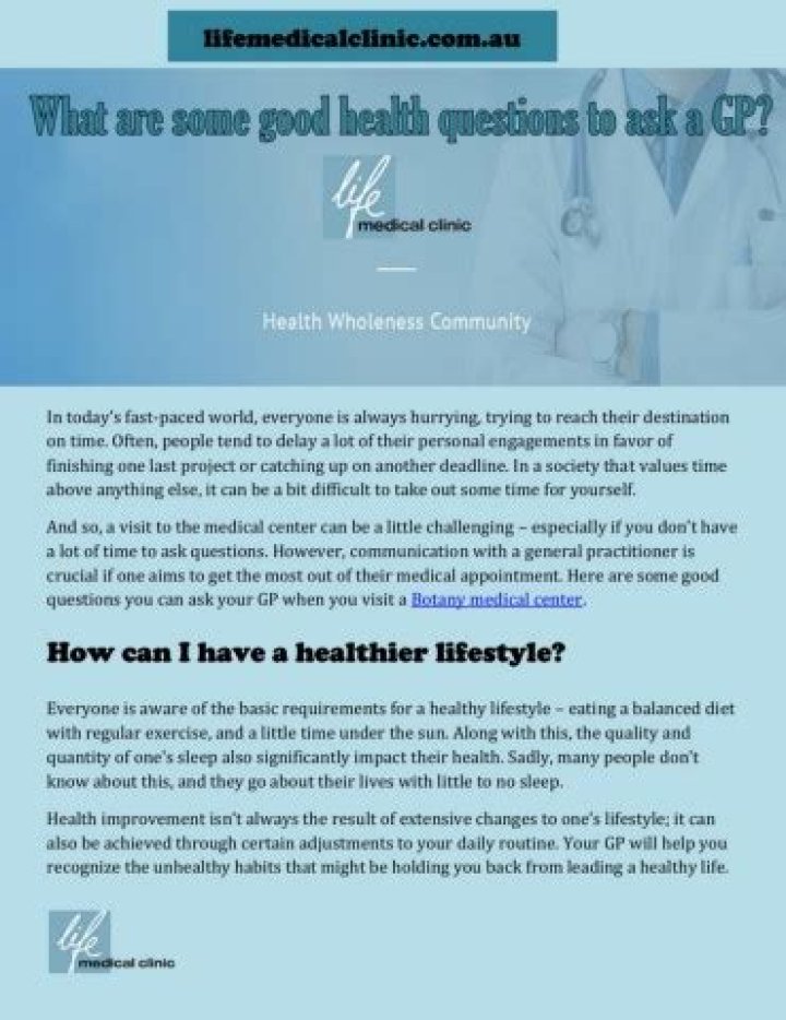 What are some good health questions?