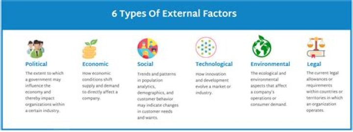 What are the 6 external environmental factors?