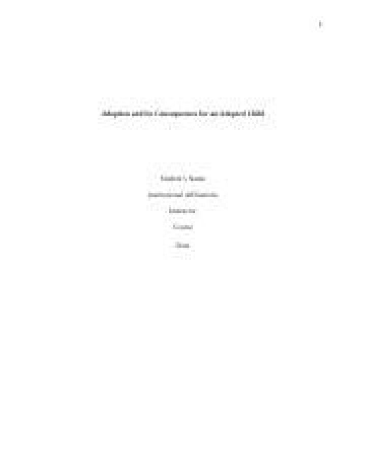 What are the consequences of adoption on the adopted child?