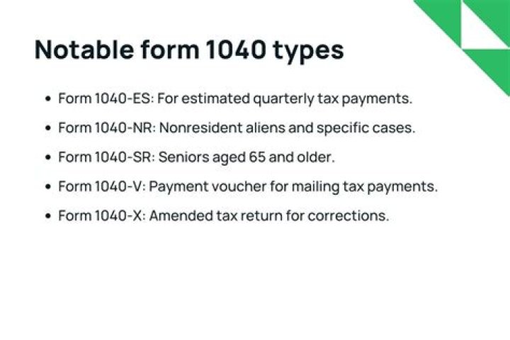 What are the different types of 1040 forms?