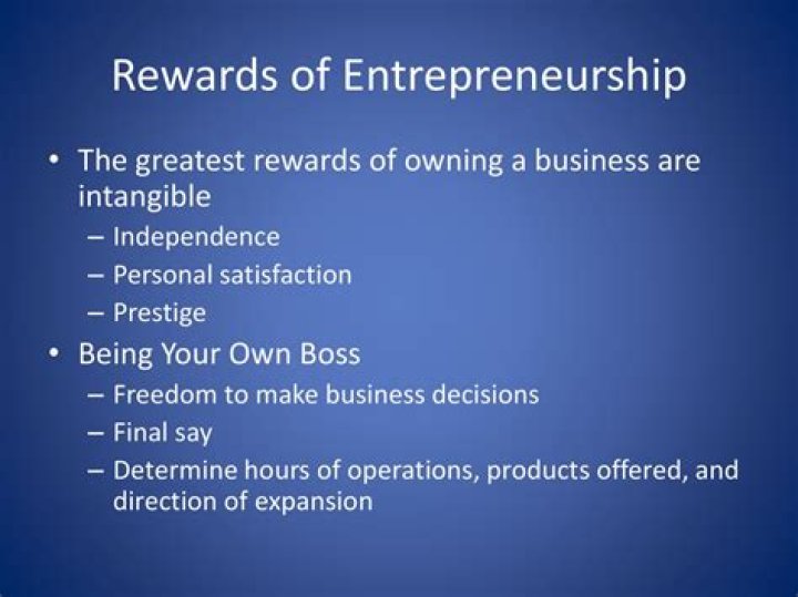 What are the possible rewards of being an entrepreneur?
