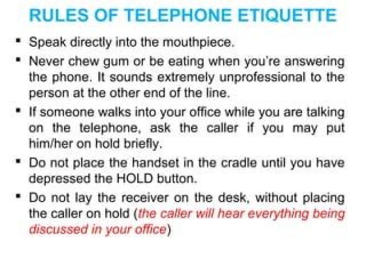 What are the rules of telephone etiquette?