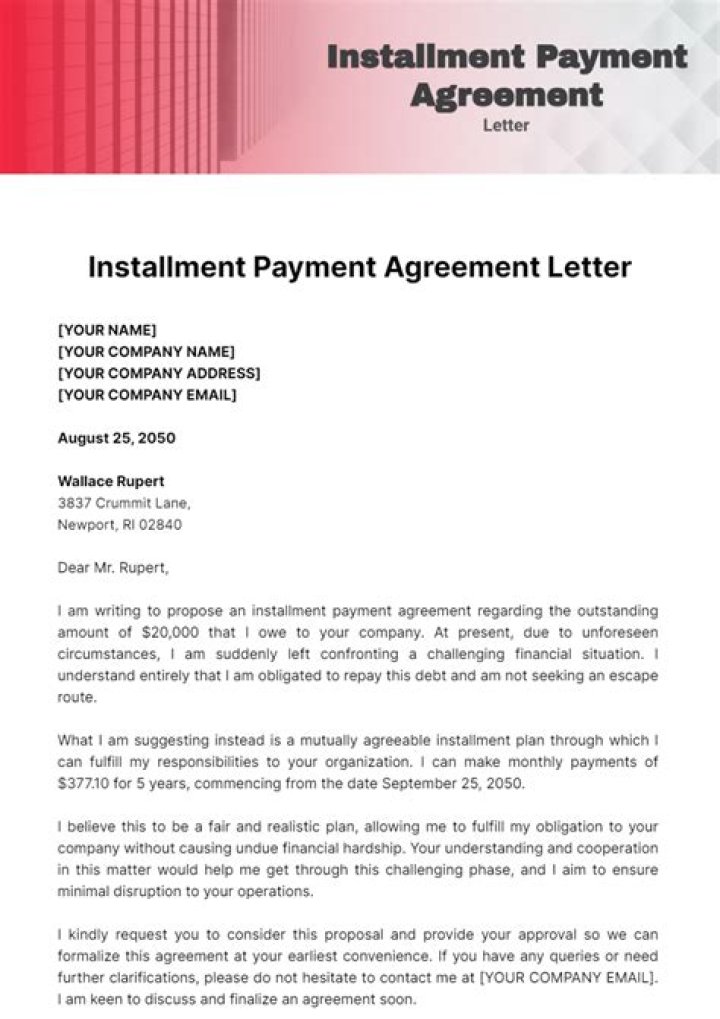 What could prevent from using an installment agreement?