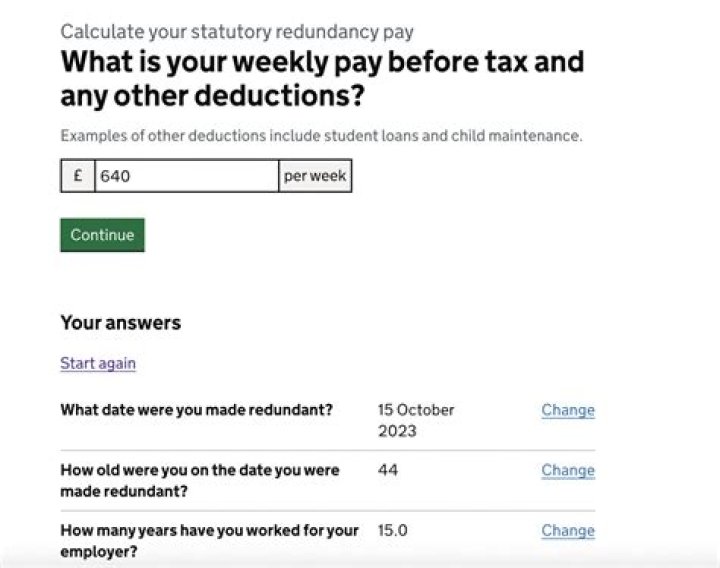 What date do you use to calculate redundancy pay?