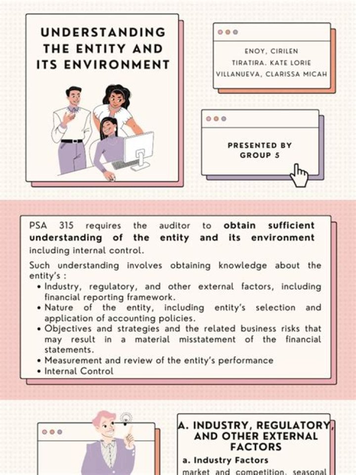What do we understand about the entity and its environment?