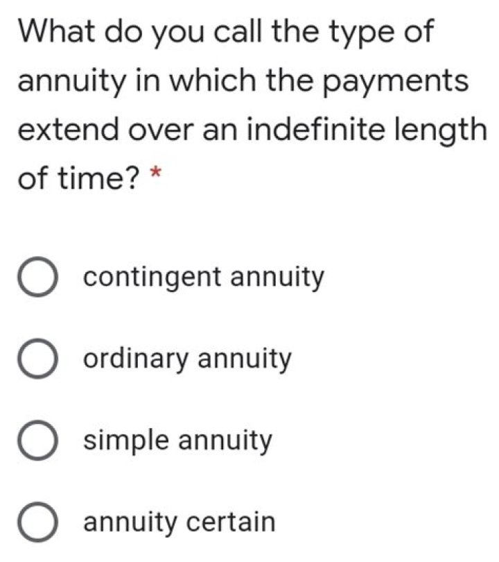 What do you call the type of annuity?