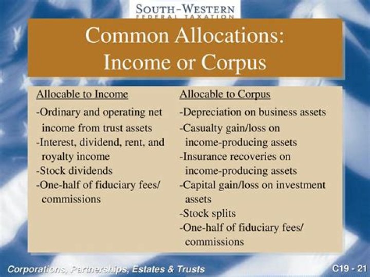 What does allocated to Corpus mean?