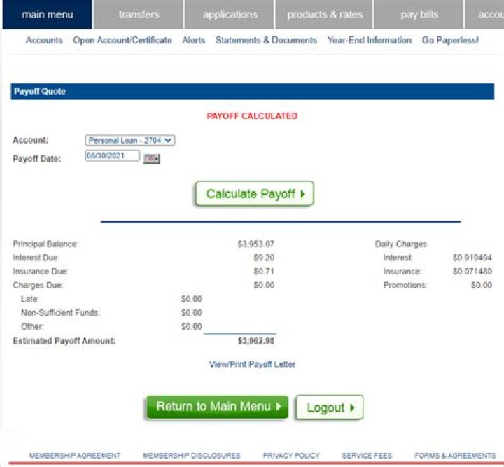 What does it mean to request a payoff amount?