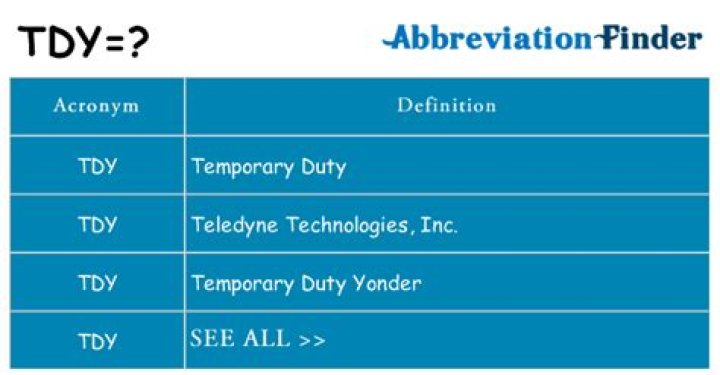 What does period TDY mean?