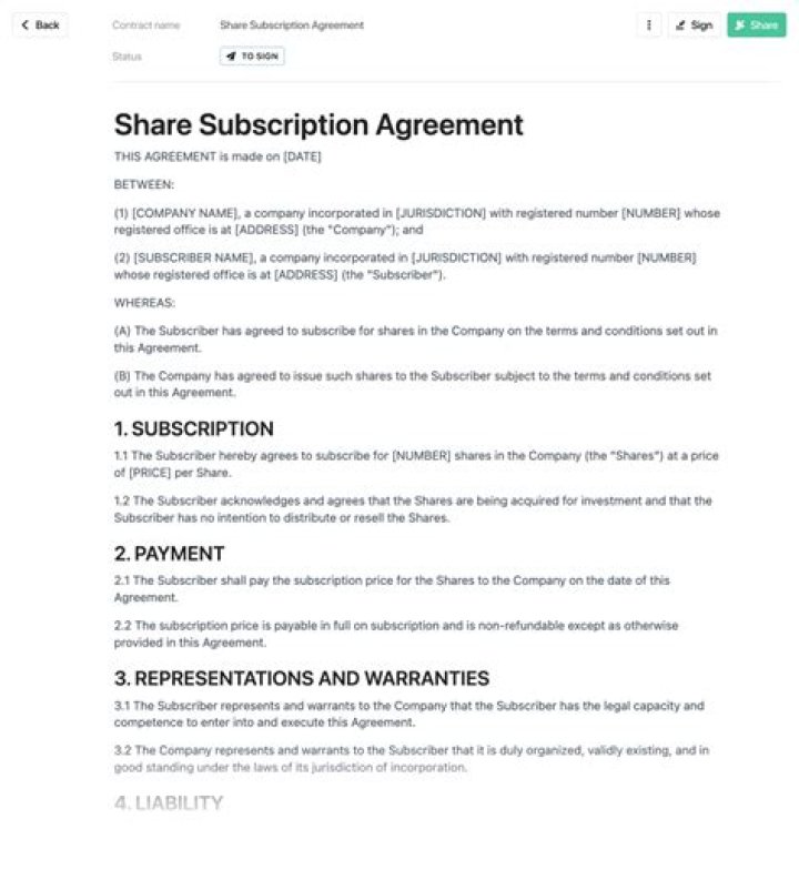 What does subscribed for shares mean?