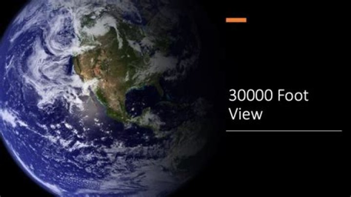 What does the 30000 foot view mean?