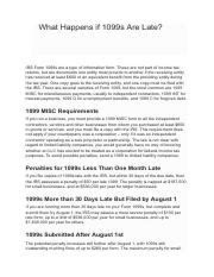 What happens if 1099s are late?