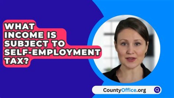 What income is subject to self-employment tax?