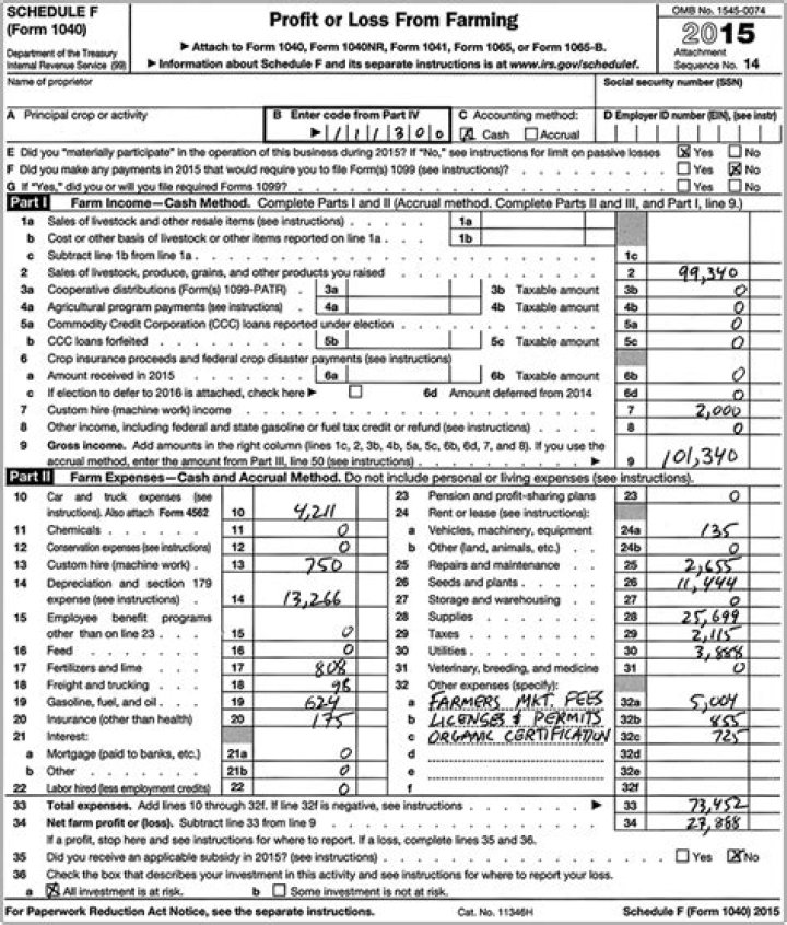 What is a 1040 Schedule F?