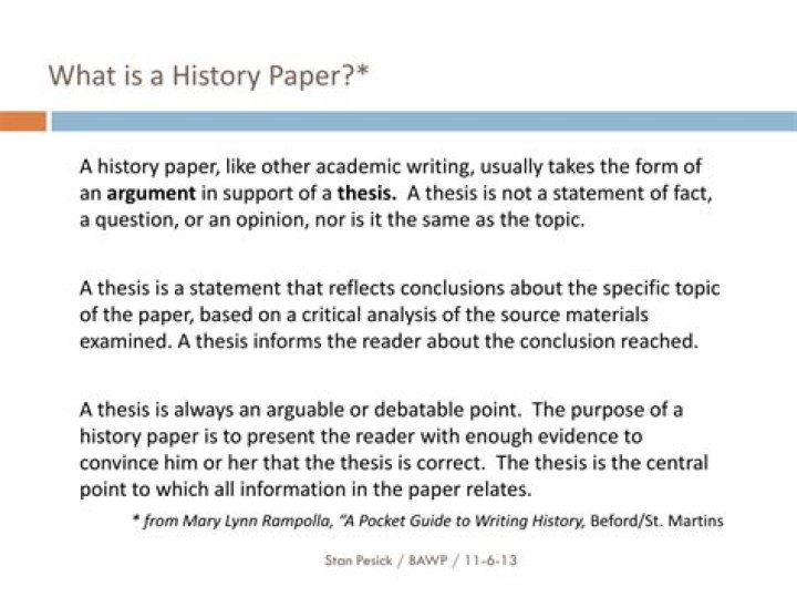 What is a history paper?