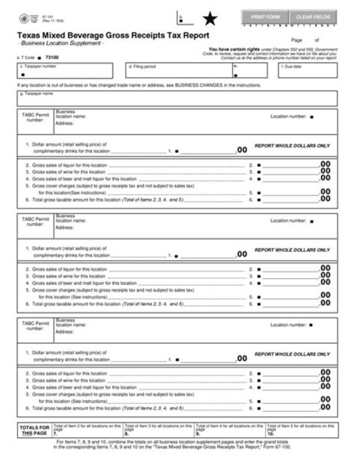 What is a zero Texas gross receipts?
