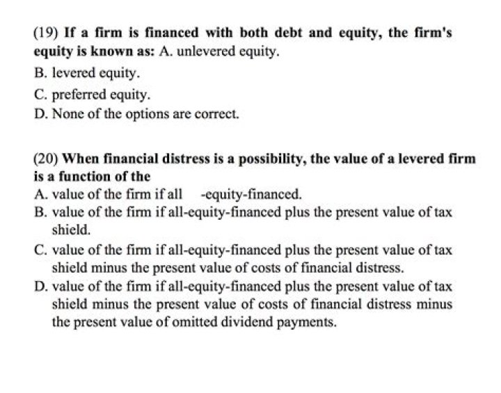 What is all equity financed firm?