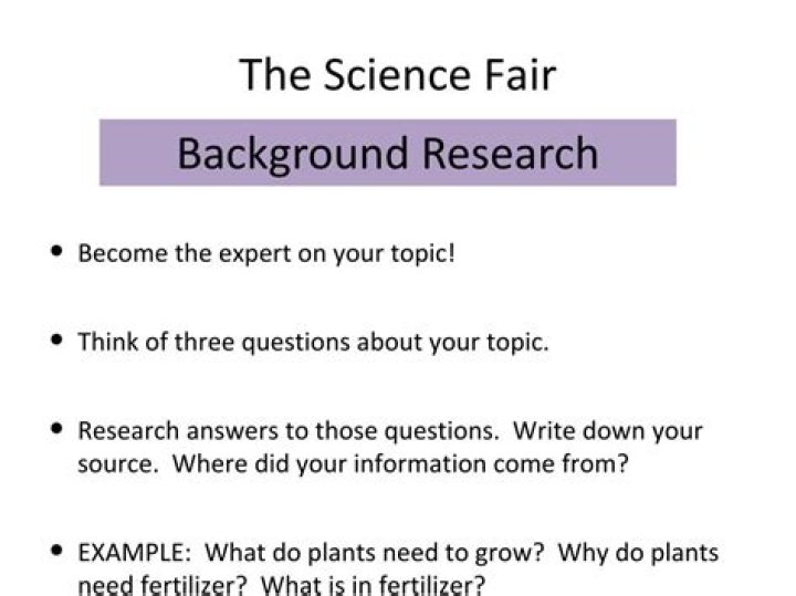 What is background information for a science project?
