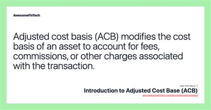 What is cost adjusted basis?