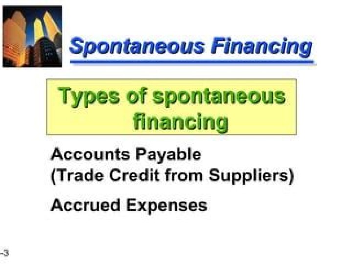 What is included in spontaneous financing?