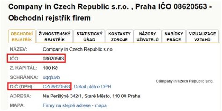 What is my tax identification number in Czech Republic?