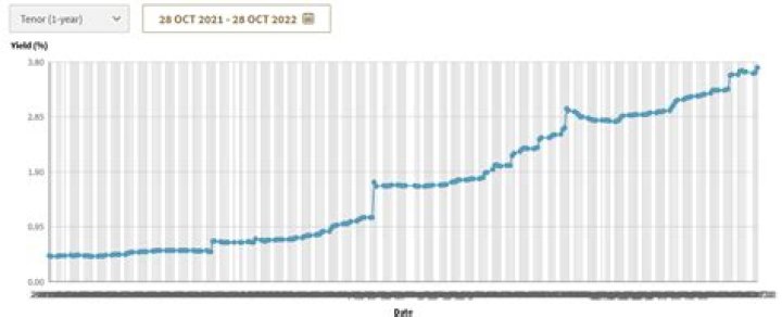 What is the current rate for 1 year T-bills?